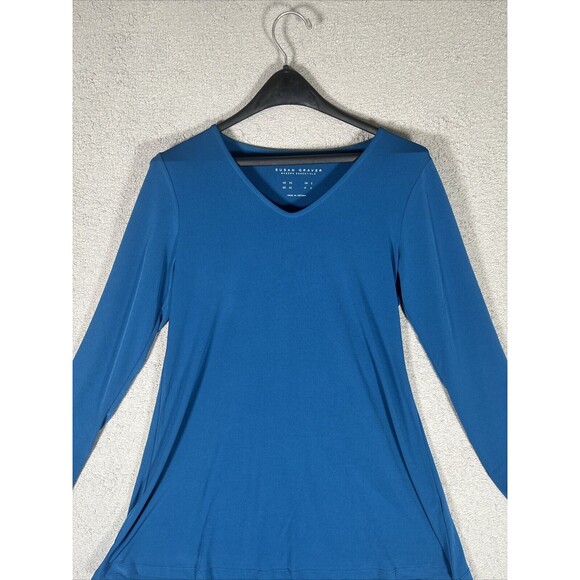 Susan Graver Modern Essentials Long Sleeve Blouse Women’s Size XS Blue - Picture 2 of 9